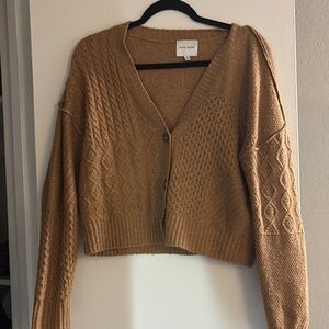 Pink Rose Women's Tan Cardigan